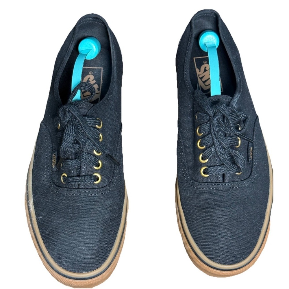 Vans Off the Wall Black‎ Gum Sneaker Lace-up Canvas Shoes Unisex Size 8 M 9.5 W